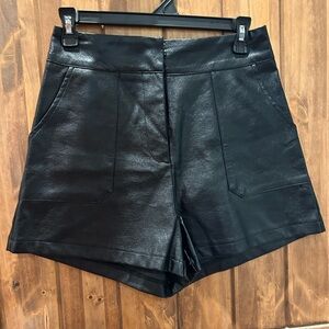 Black leather shorts!